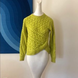 chartreuse green sweater by Ted Baker